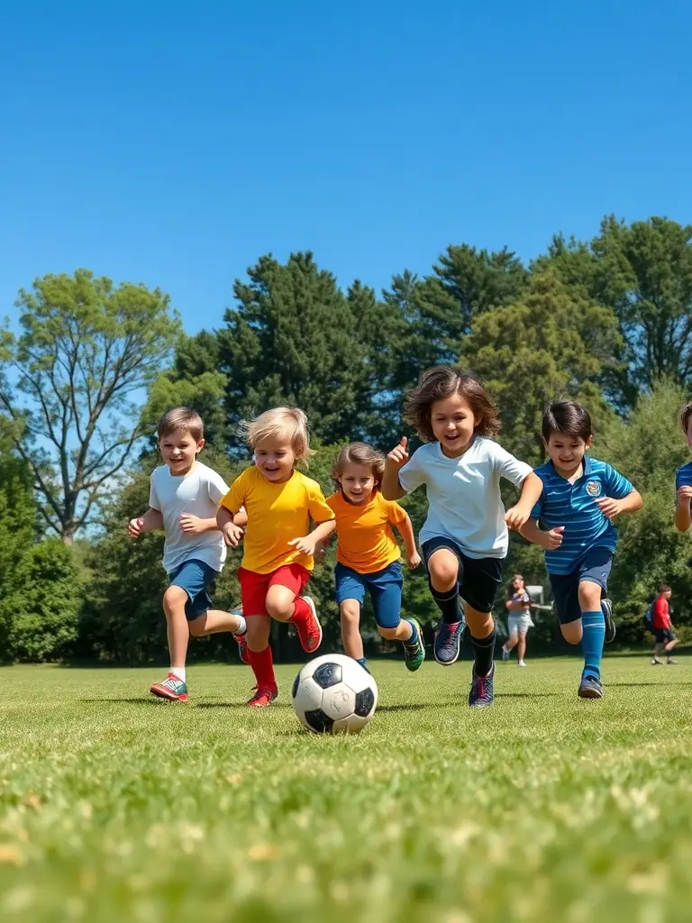 A picture of young players participating in a friendly match, highlighting the fun and camaraderie of the sport.
